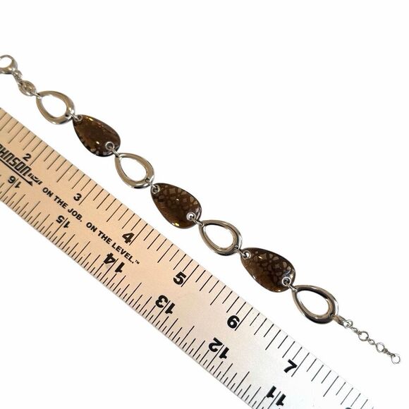 Fossil Stainless Steel Brown Resin Link Bracelet - Picture 10 of 10